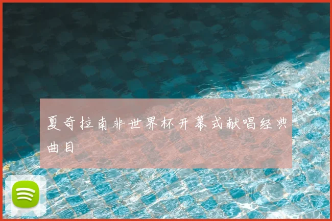 夏奇拉南非世界杯开幕式献唱经典曲目